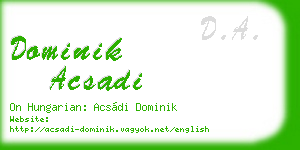 dominik acsadi business card