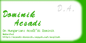 dominik acsadi business card